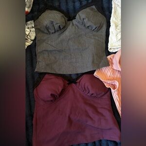 No Boundaries Maroon and Charcoal Tops.      Never worn